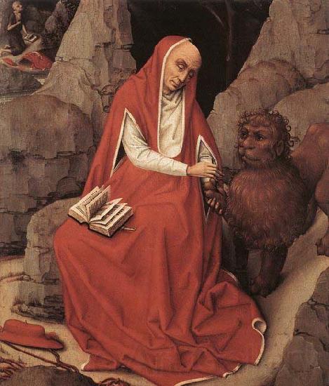 WEYDEN, Rogier van der St Jerome and the Lion Spain oil painting art